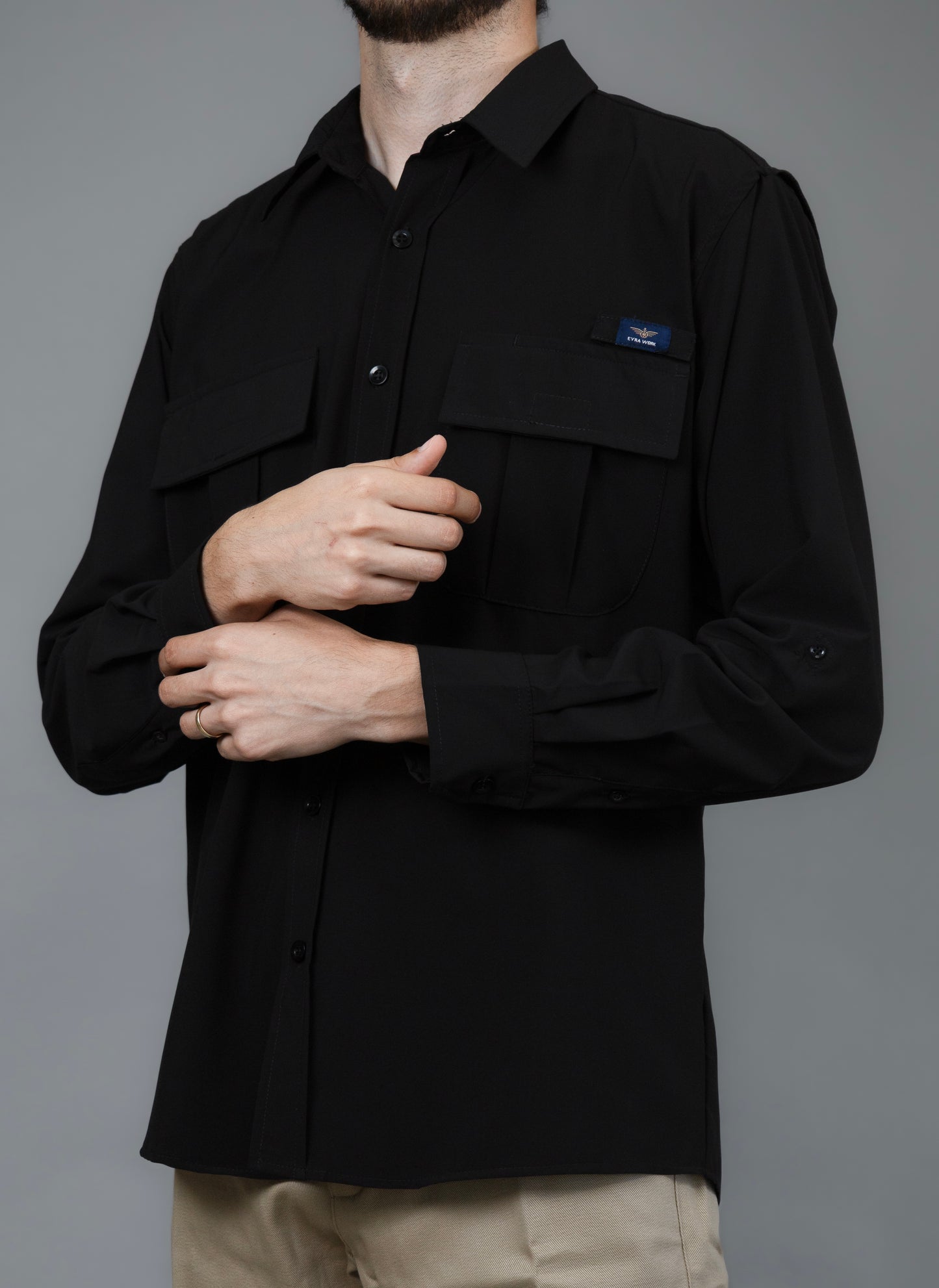 Camisa Tipo Pesca Negro