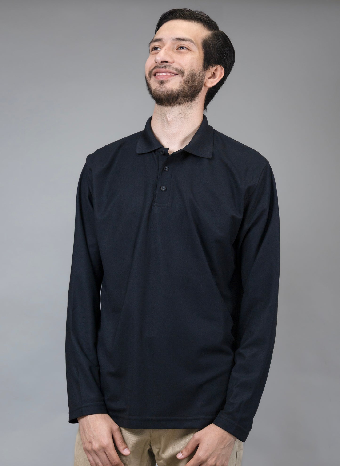 Playera Tipo Polo Manga Larga
