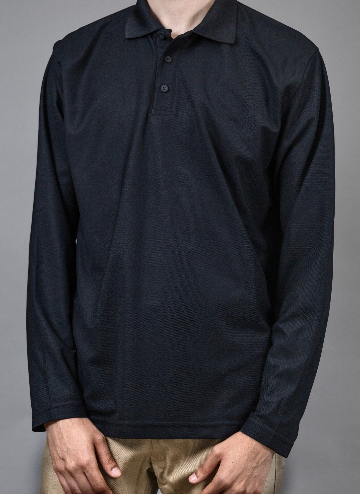 Playera Tipo Polo Manga Larga