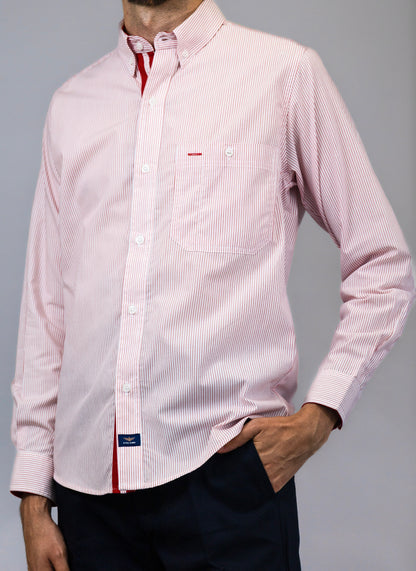 Camisa Manga Larga Rayas Roja