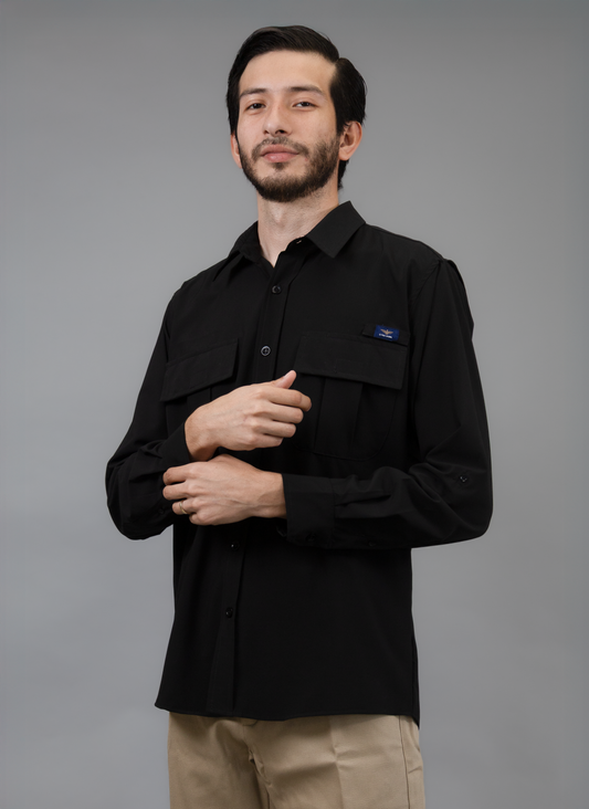 Camisa Tipo Pesca Negro