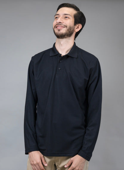 Playera Tipo Polo Manga Larga