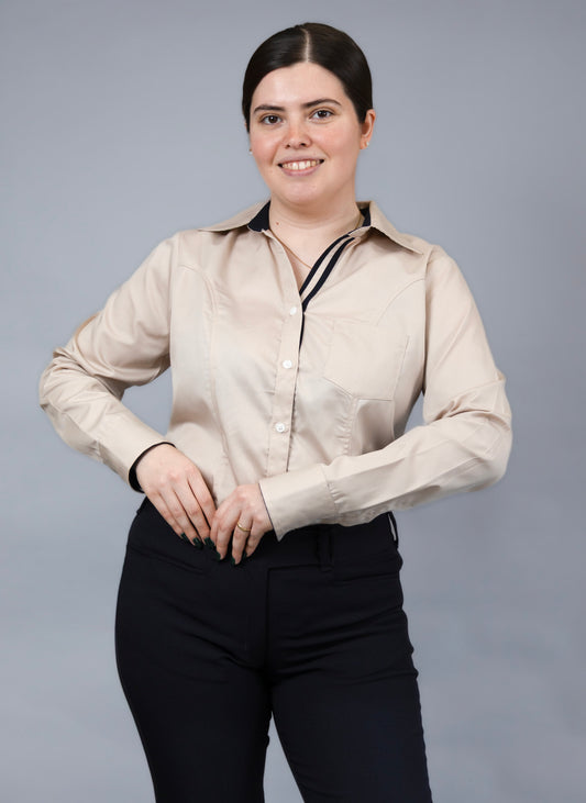 Blusa Manga Larga Khaki